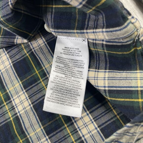 Polo Ralph Lauren XL Green/Blue Plaid Classic Fit Long Sleeve EUC Button Down O - Picture 9 of 10